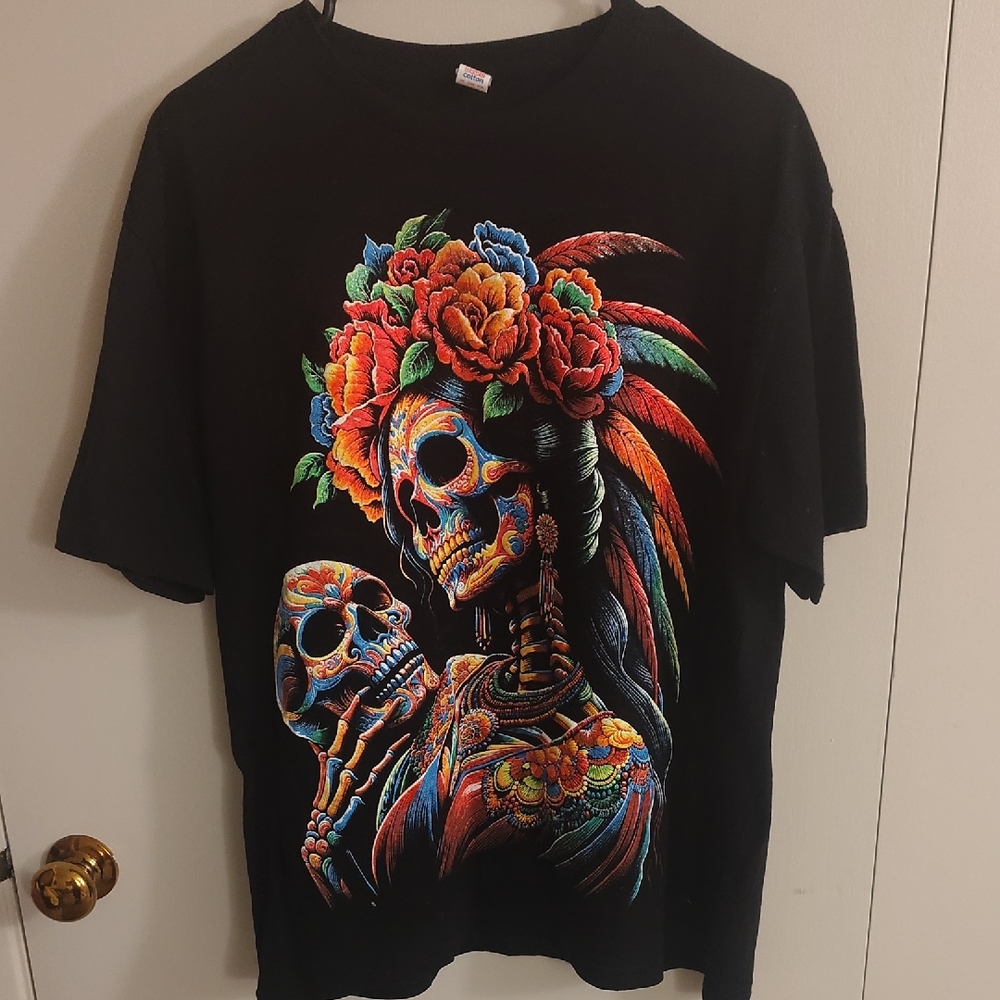 Colorful Skull Graphic T-Shirt